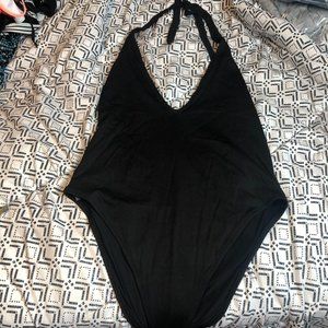 Aerie Black Ribbed One Piece Swimsuit XL